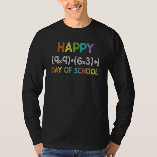 Math Formula 100 Days Of School 100th Day Cute 1 Tシャツ (正面)