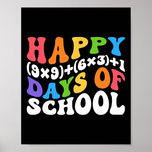 Math Formula 100 Days Of School Funny Math Teacher ポスター (正面)