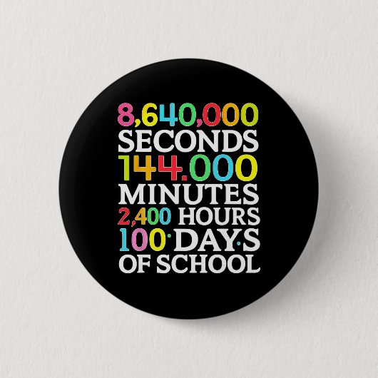 Math Formula 100 Days Of School Math Teacher Kids  缶バッジ (正面)