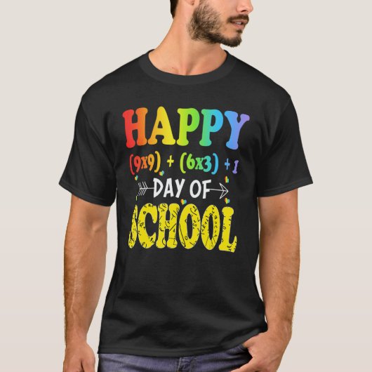 Math Formula Happy 100 Days Of School 100th Day Te Tシャツ (正面)