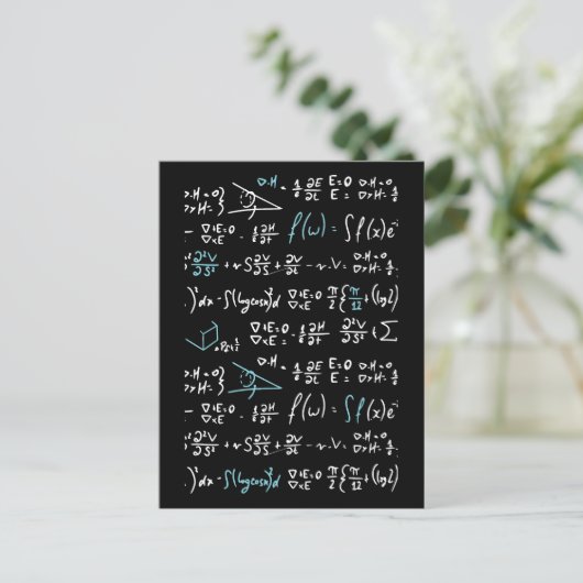 Math formulas mathematics physics student teacher  ポストカード (スタンド正面)