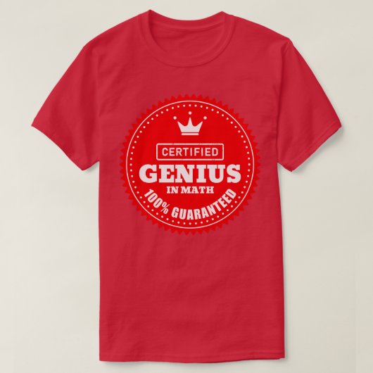 Math Genius認定Tシャツ Tシャツ (デザイン正面)
