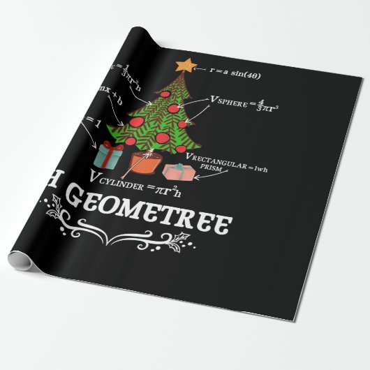 Math Geometry Christmas Tree Geometree Teacher ラッピングペーパー (アンロールド)