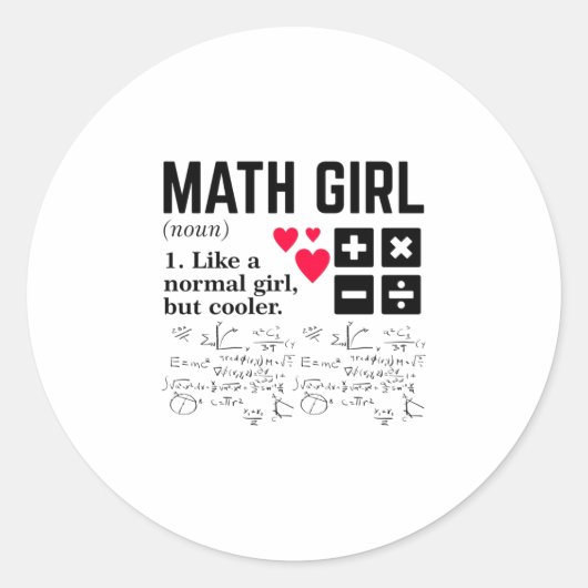 Math Girl普通の女の子のように ラウンドシール (正面)