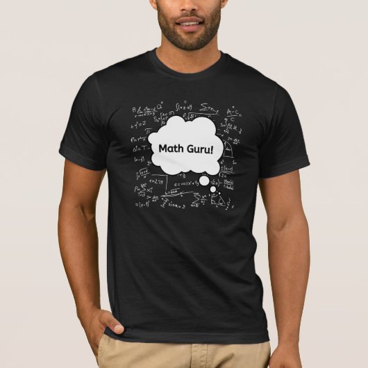 Math Guru - おもしろい数学教師の数式 Tシャツ (正面)