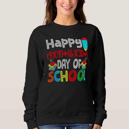 Math Happy 100日of School 100th Day先生 スウェットシャツ (正面)