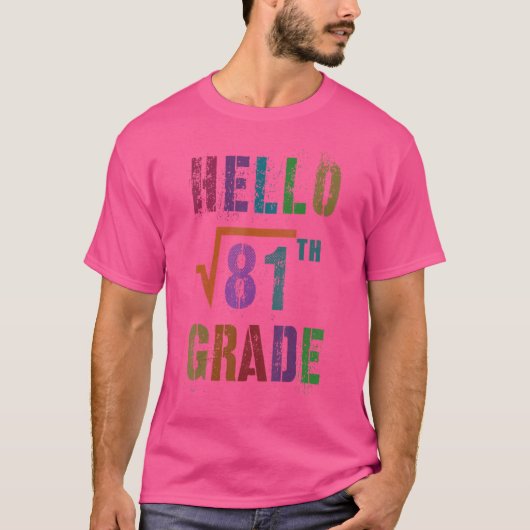 Math Hello 9th Grade Square Root 81スタッド先生S Tシャツ (正面)
