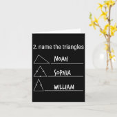 Math Humor Funny Name The Triangles Noah Sophia Wi カード (黄色い花)