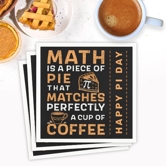 Math is a Pie Pi symbol Happy Pi Day スタンダードカクテルナプキン