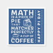 Math is a Pie Pi Symbol Happy Pi Day Blue スタンダードカクテルナプキン (正面)