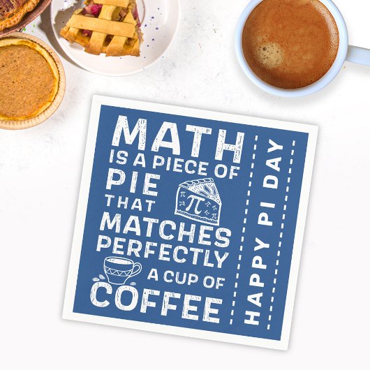 Math is a Pie Pi Symbol Happy Pi Day Blue スタンダードカクテルナプキン