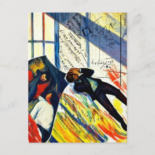 Math is Hard Mixed Media Collage ポストカード (正面)