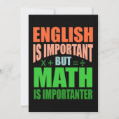 Math Is Importanter Teacher Mathematic Maths 招待状 (正面)