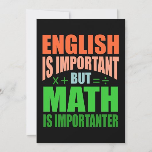 Math Is Importanter Teacher Mathematic Maths 招待状 (正面)