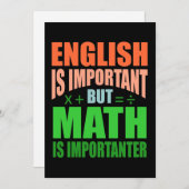 Math Is Importanter Teacher Mathematic Maths 招待状 (正面/裏面)