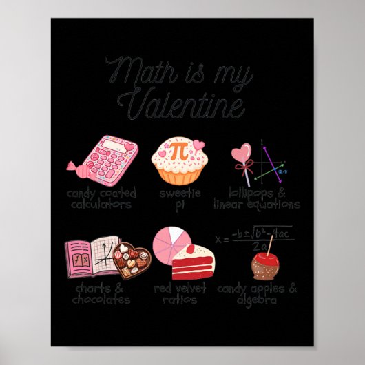 Math Is My Valentine Funny Math Teacher Stem Teach ポスター (正面)