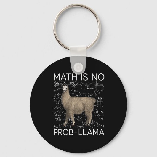 Math is No Prob-Llama - Math Llama先生 キーホルダー (正面)