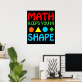 Math Keeps In Space Mathematic Maths Teacher ポスター (ホームオフィス)