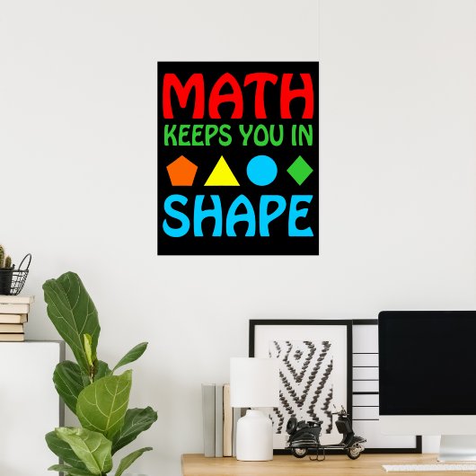 Math Keeps In Space Mathematic Maths Teacher ポスター (ホームオフィス)