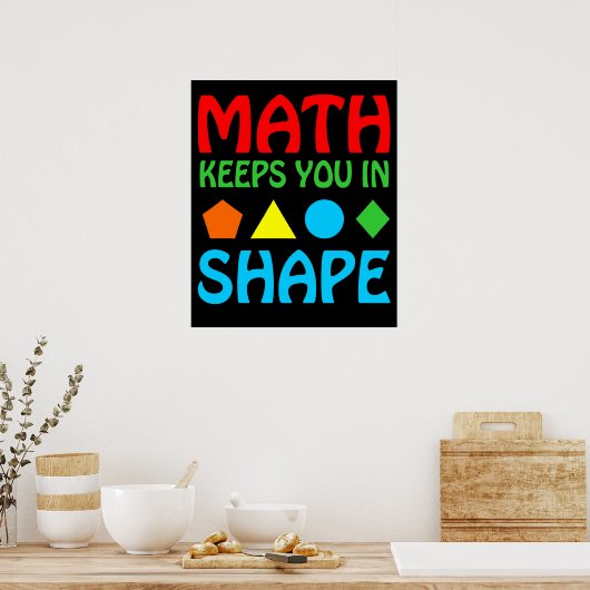 Math Keeps In Space Mathematic Maths Teacher ポスター (キッチン)