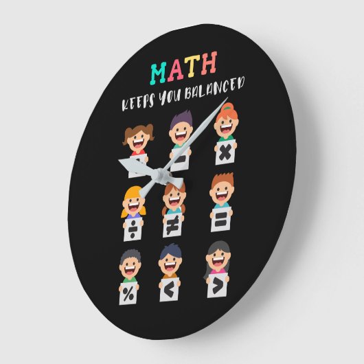 Math keeps you balanced ラージ壁時計 (傾斜)