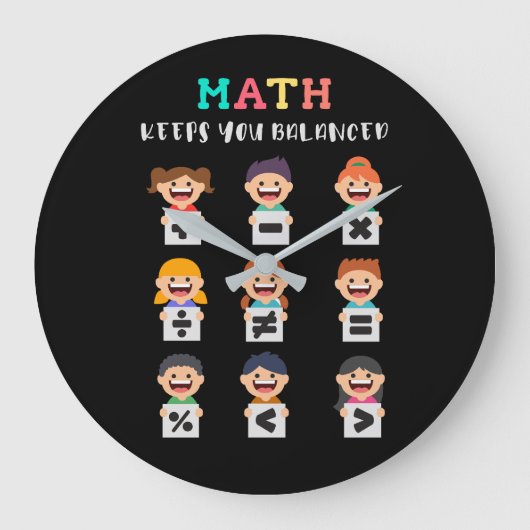 Math keeps you balanced ラージ壁時計 (正面)
