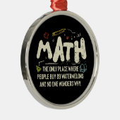 Math  Mathematics Math Teacher Gift メタルオーナメント (右)