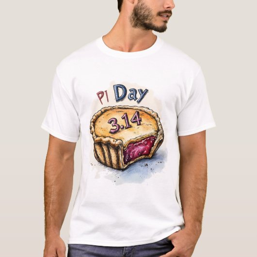 Math Meets Desert:おもしろいパイの日お祝い Tシャツ (正面)