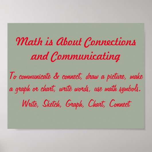 Math Mindsets Poster-Connect and Communicate ポスター (正面)