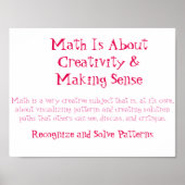 Math Mindsets Poster-RecognizeとSolve Pattern ポスター (正面)