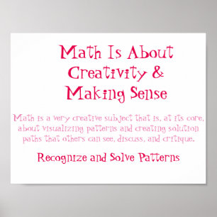 Math Mindsets Poster-RecognizeとSolve Pattern ポスター