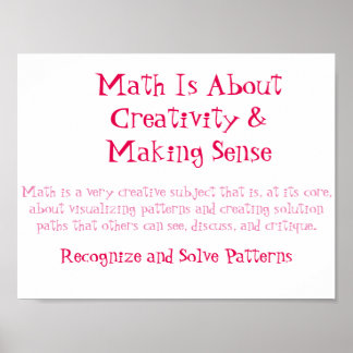 Math Mindsets Poster-RecognizeとSolve Pattern ポスター