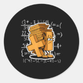 Math Overload Funny Equation Cartoon  ラウンドシール (正面)