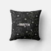Math Pattern Black And Whiteデザイン クッション (裏面)