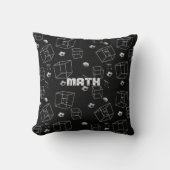 Math Pattern Black And Whiteデザイン クッション (正面)