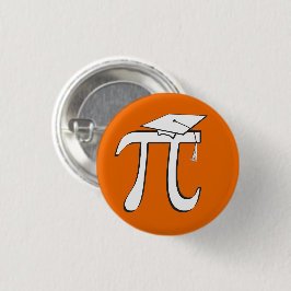 Math Pi Graduate © – オレンジと白 缶バッジ
