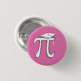 Math Pi Graduate – ピンクと白のボタン 缶バッジ