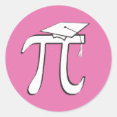 Math Pi Graduate PINK Pi Grad Stickers ラウンドシール (正面)