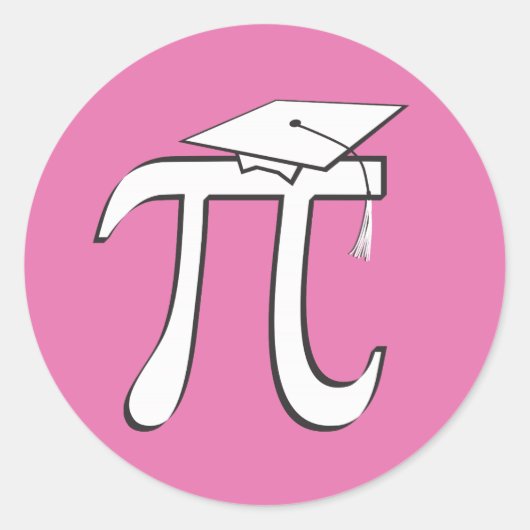 Math Pi Graduate PINK Pi Grad Stickers ラウンドシール (正面)