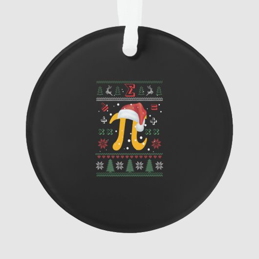 Math Pi Ugly Christmas Gifts Math Teacher for Xmas オーナメント (裏面)