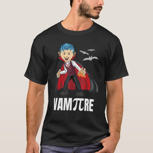 Math Pi Vampire Draculasハロウィーン数学者 Tシャツ (正面)