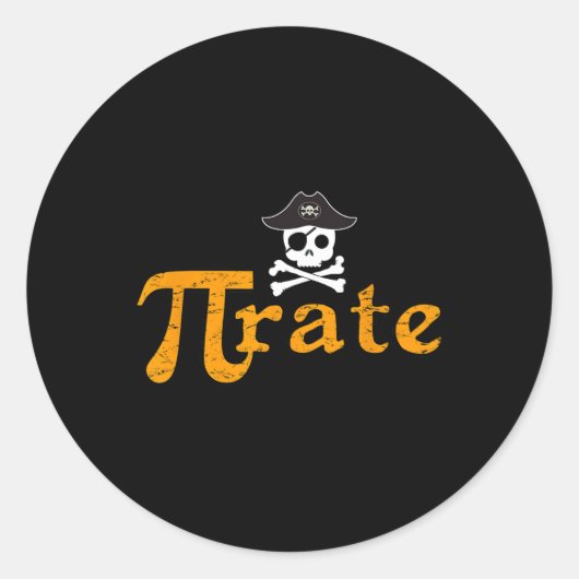 Math Pirate Happy Pi Day ラウンドシール (正面)