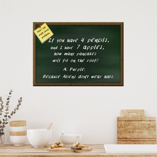 Math Poster - How I See Math Word Problems ポスター (キッチン)