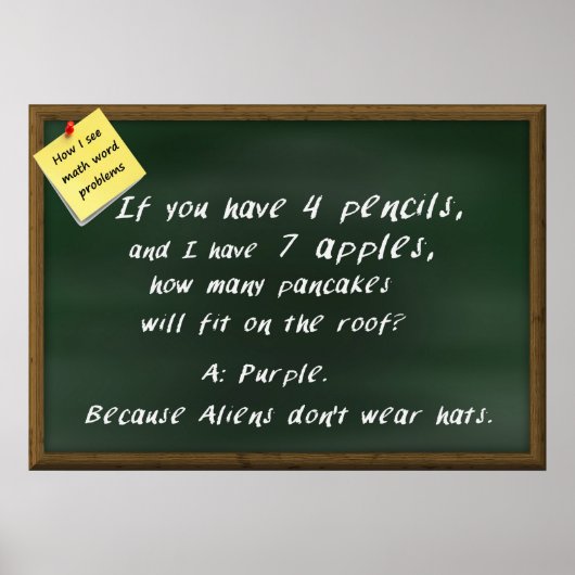 Math Poster - How I See Math Word Problems ポスター (正面)