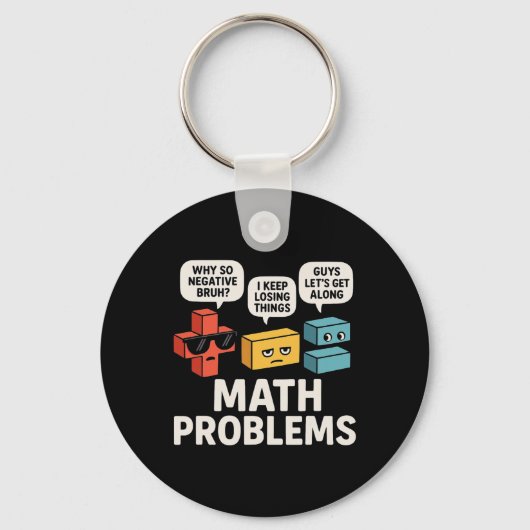 Math Problems Symbols Funny Teacher Byck To School キーホルダー (正面)