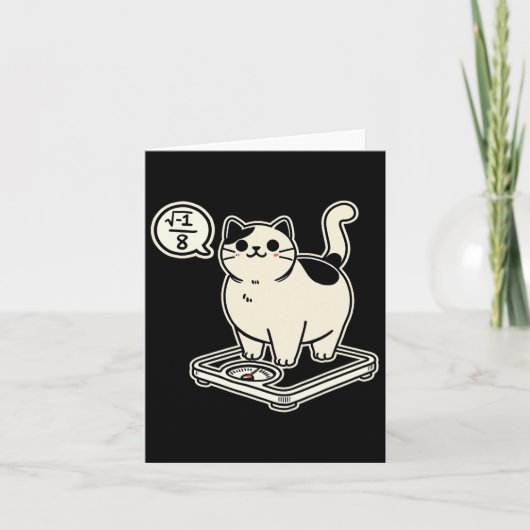 Math Pun Cat i Overate I Over 8 Math おもしろい先生 カード (正面)