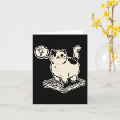 Math Pun Cat i Overate I Over 8 Math おもしろい先生 カード (黄色い花)