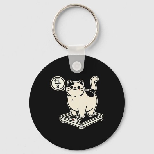 Math Pun Cat i Overate I Over 8 Math おもしろい先生 キーホルダー (正面)