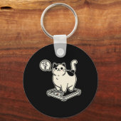 Math Pun Cat i Overate I Over 8 Math おもしろい先生 キーホルダー (正面)