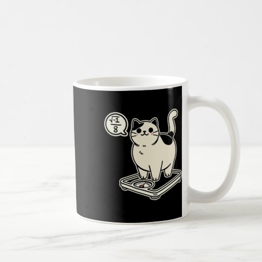 Math Pun Cat i Overate I Over 8 Math おもしろい先生 コーヒーマグカップ (右)